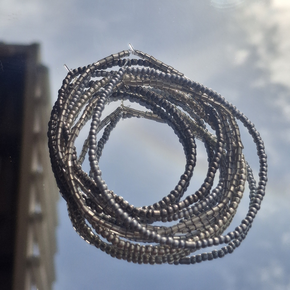 Silver-Tone Multi-Strand Seed Bead Bracelet